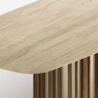 Lunaria tafel met marmeren blad en metalen onderstel, gemaakt in Italië. Viadurini