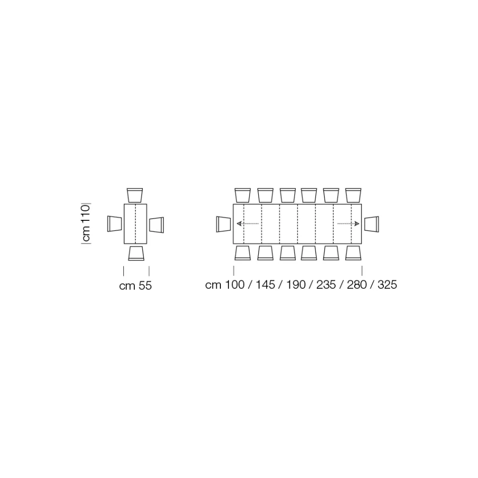 Uitschuifbare consoletafel tot 325 cm in Made in Italy laminaat - Dalmatiër Viadurini
