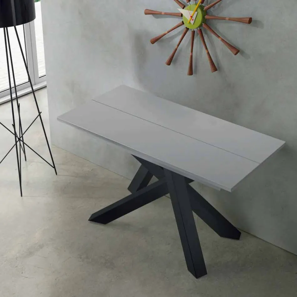 Uitschuifbare consoletafel tot 325 cm in melamine Made in Italy - Settimmio Viadurini