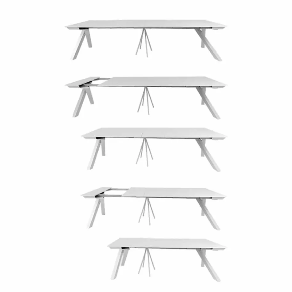 Uitschuifbare consoletafel tot 325 cm in melamine Made in Italy - Settimmio Viadurini