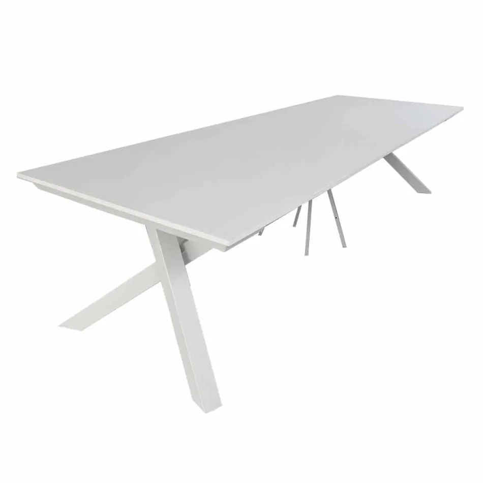 Uitschuifbare consoletafel tot 325 cm in melamine Made in Italy - Settimmio Viadurini