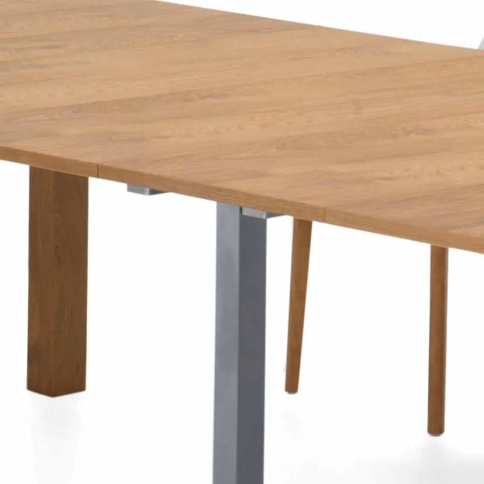 Uitschuifbare consoletafel van gefineerd hout Made in Italy - Gordito Viadurini