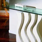 Consoletafel in steen en glas met modern design van Ciril Viadurini