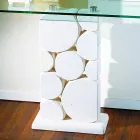 Consoletafel in steen en glas met een modern Hosios-design Viadurini