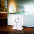Consoletafel in steen en glas met een modern Hosios-design Viadurini