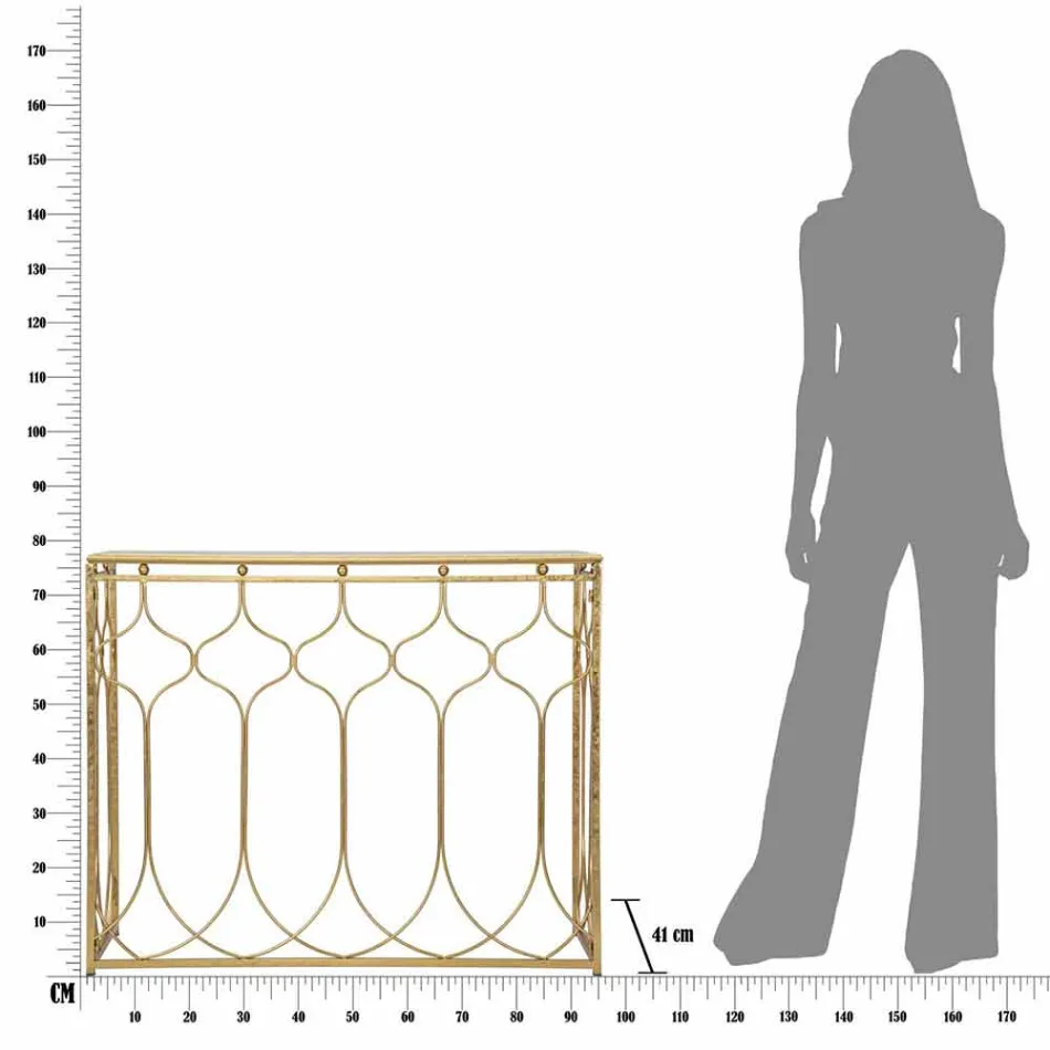Modern design rechthoekige ijzeren consoletafel - Karine Viadurini