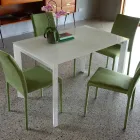 Uitschuifbare keukentafel tot 170 cm in metaal en gehard glas - Berto Viadurini