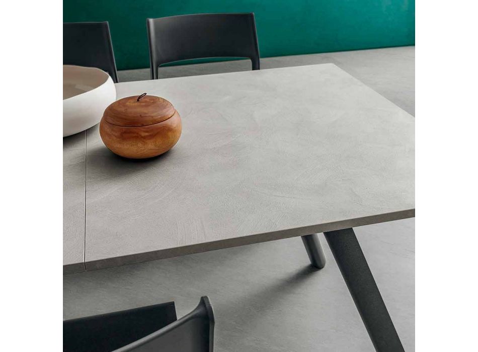 Uitschuifbare keukentafel tot 210 cm steeneffect Made in Italy - Giocondo Viadurini