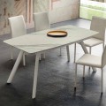 Uitschuifbare keukentafel tot 210 cm in Laminam Made in Italy - Giocondo