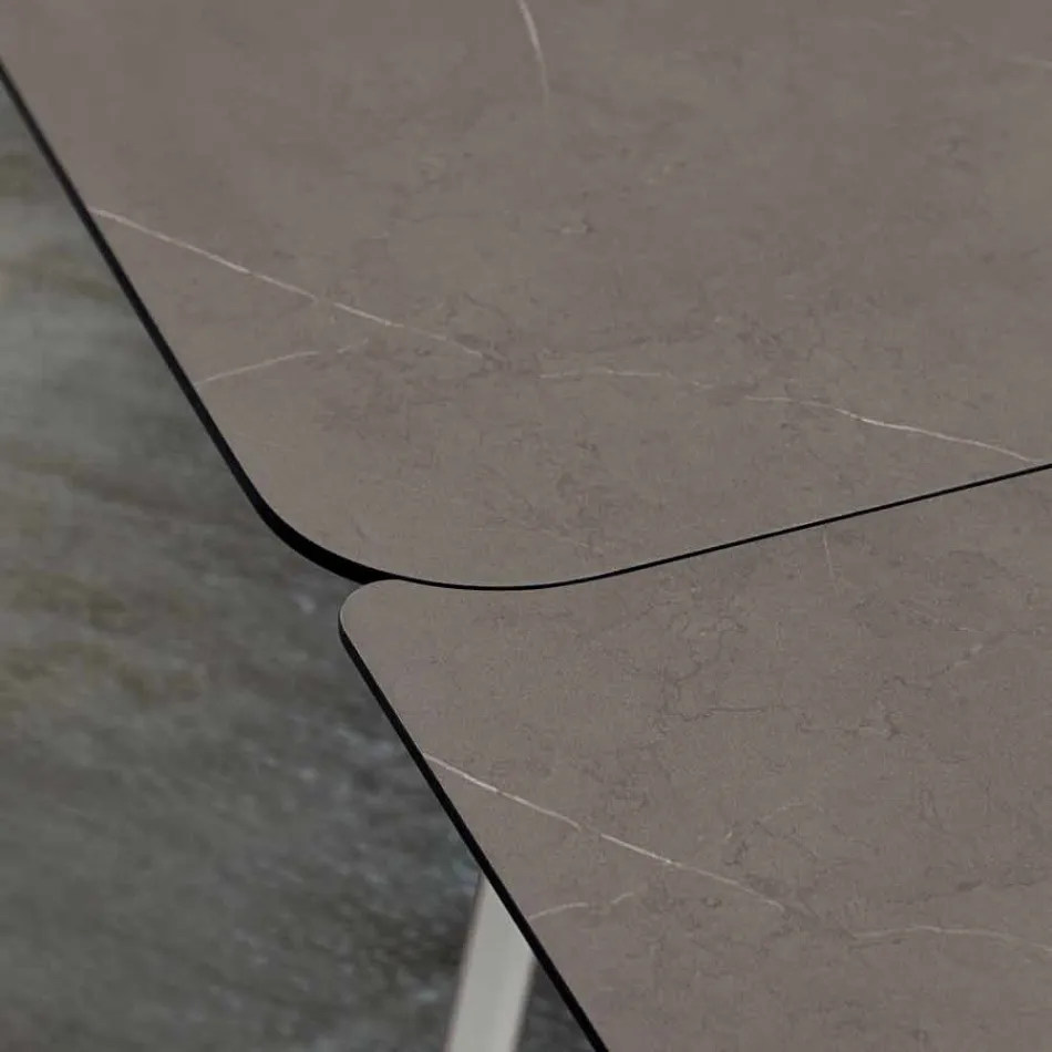 Uitschuifbare keukentafel tot 280 cm marmereffect Made in Italy - Pinokkio Viadurini