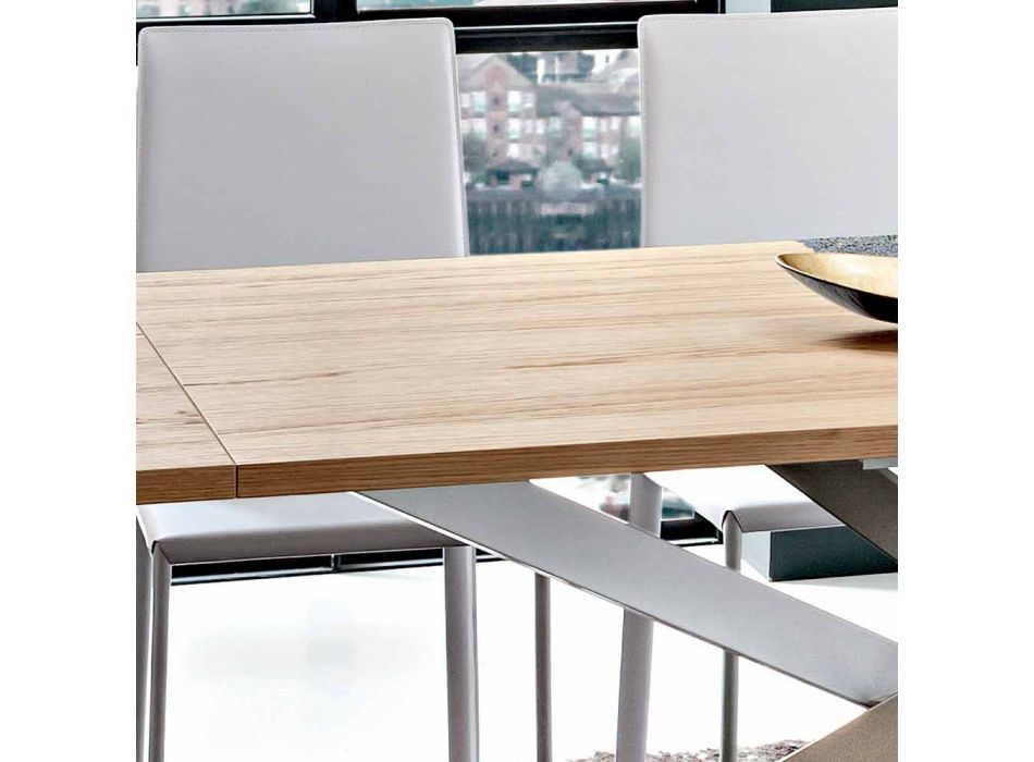 Uitschuifbare keukentafel tot 280 cm in hout Made in Italy - Carlino Viadurini