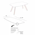 Keukentafel in gelamineerd Fenix en zwart aluminium Made in Italy - Lingotto Viadurini