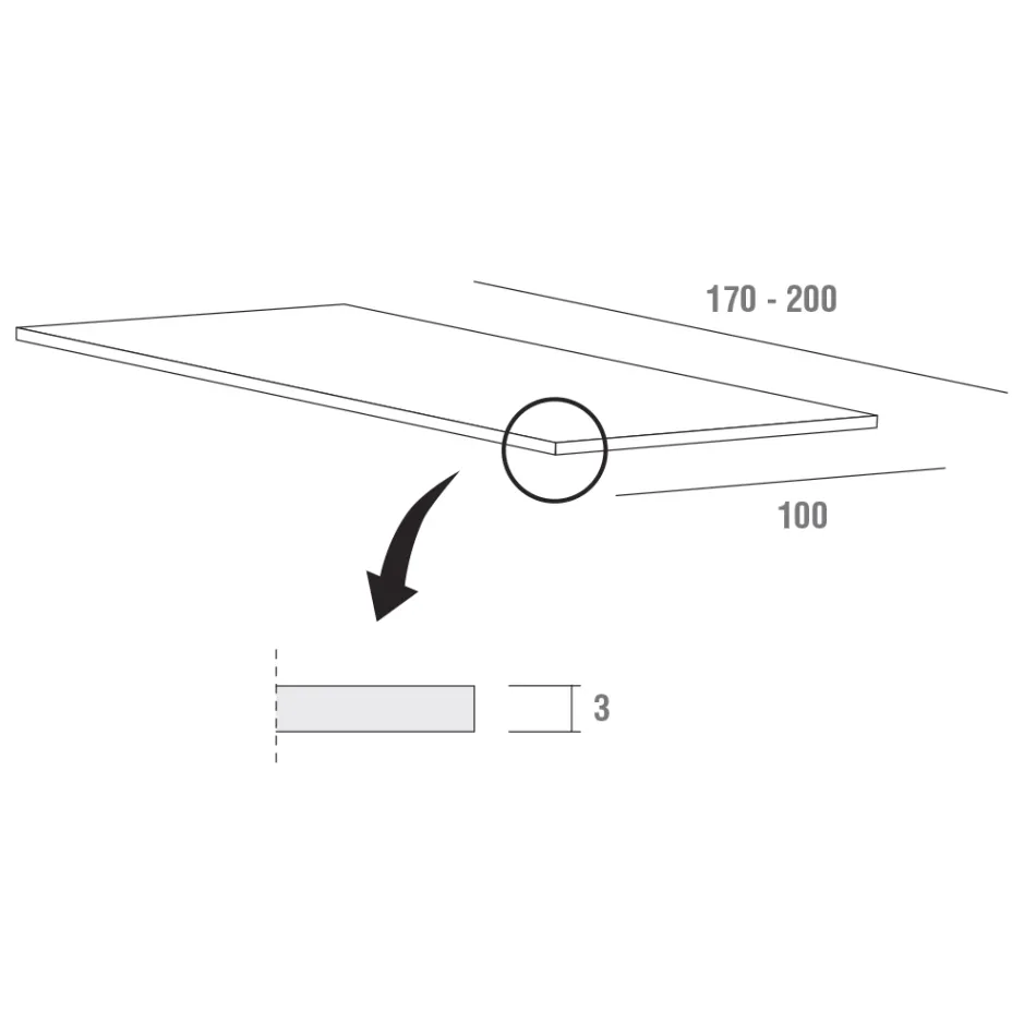 Keukentafel in HPL met fijn metalen onderstel gemaakt in Italië - Pinokkio Viadurini