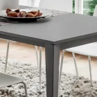 Keukentafel in gelakt metaal met blad in Fenix Made in Italy - Efisto Viadurini