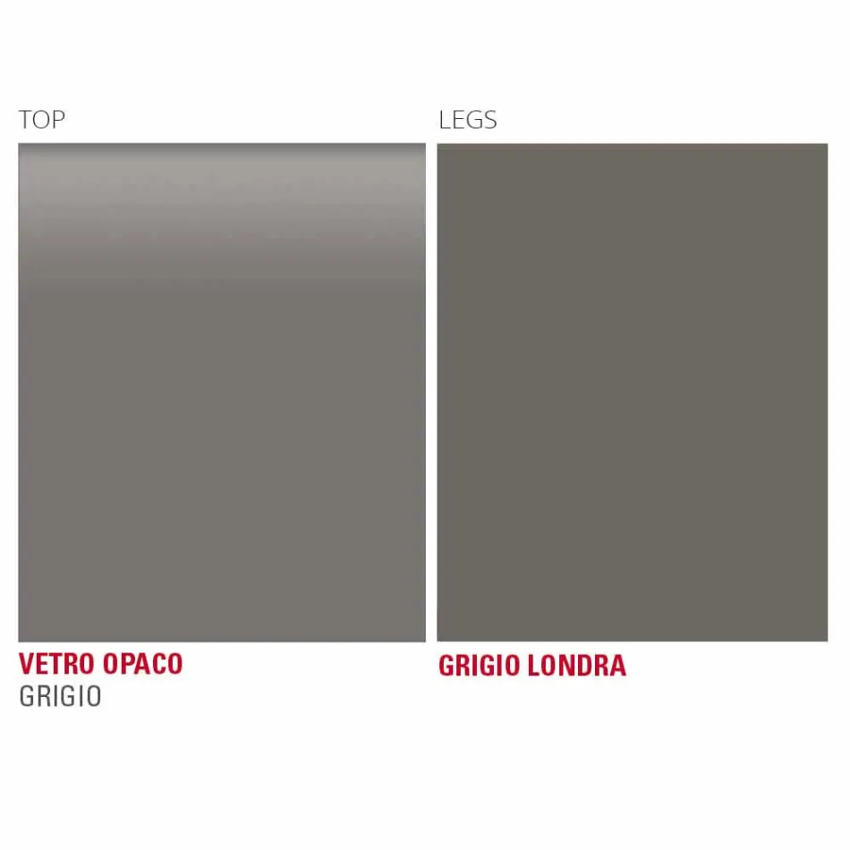 Keukentafel in mat glas met metalen structuur Made in Italy - Broche Viadurini