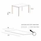 Keukentafel in mat glas met metalen structuur Made in Italy - Broche Viadurini