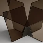 Rechthoekige keukentafel met glazen blad en onderstel Made in Italy - Tiseo Viadurini