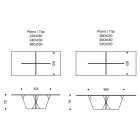 Rechthoekige keukentafel met glazen blad en onderstel Made in Italy - Tiseo Viadurini