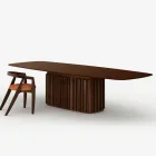 Glazen tafel van 300 cm met metalen onderstel, gemaakt in Italië. Ontwerp: Lunaria Viadurini