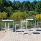 Buiten beschilderde metalen vierkante bartafel gemaakt in Italië - Fada Viadurini