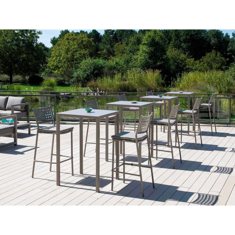 Vierkante bartafel in geschilderd metaal gemaakt in Italië - Cuba Viadurini