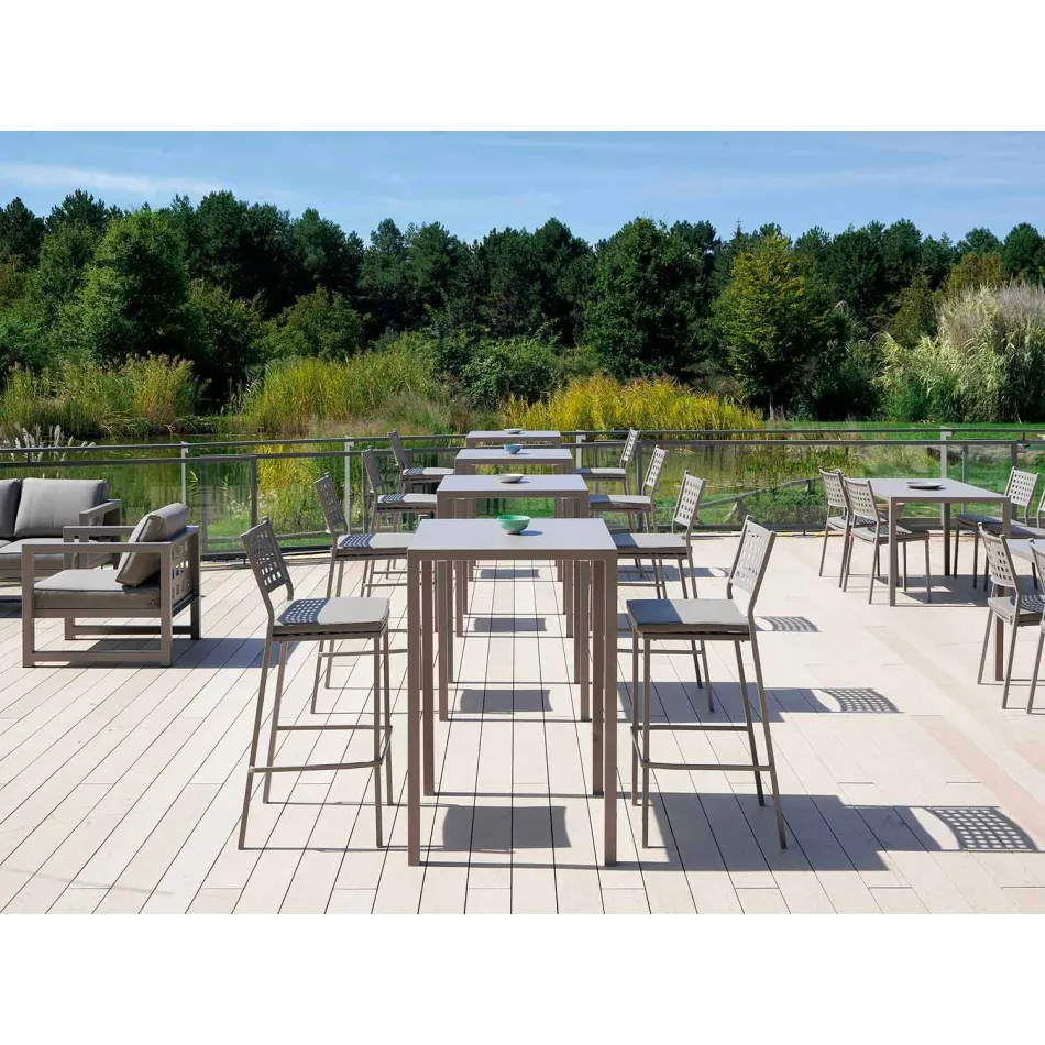 Vierkante bartafel in geschilderd metaal gemaakt in Italië - Cuba Viadurini