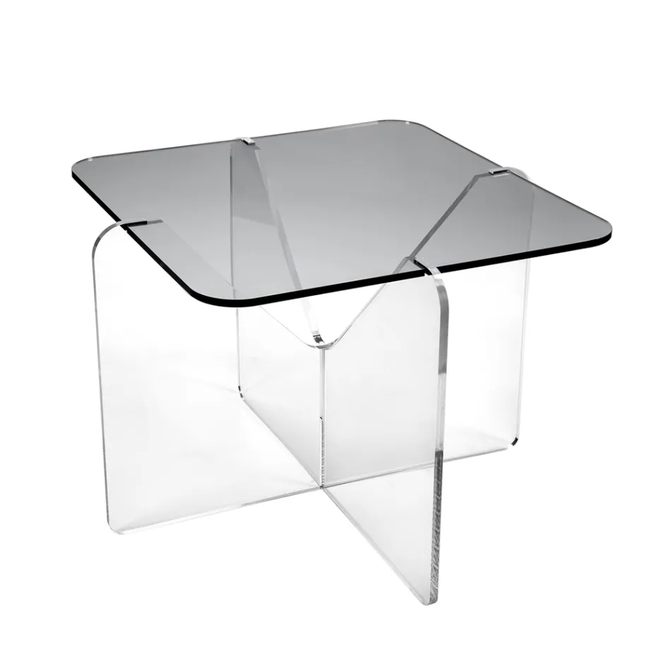 Design salontafel in transparant of gerookt plexiglas - Draco Viadurini