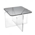 Design salontafel in transparant of gerookt plexiglas - Draco