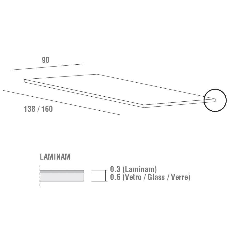 Uitschuifbare keukentafel in fijn laminaatkeramiek Made in Italy - Efisto Viadurini