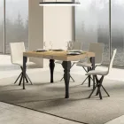 Uitschuifbare keukentafel in antraciet hout en ijzer Made in Italy - Sassone Viadurini
