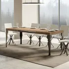 Uitschuifbare keukentafel in antraciet hout en ijzer Made in Italy - Sassone Viadurini