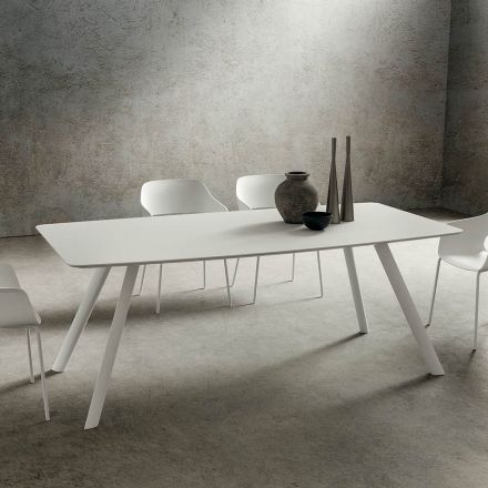 Keukentafel met tonblad in Fenix Made in Italy, luxe - Lingotto Viadurini