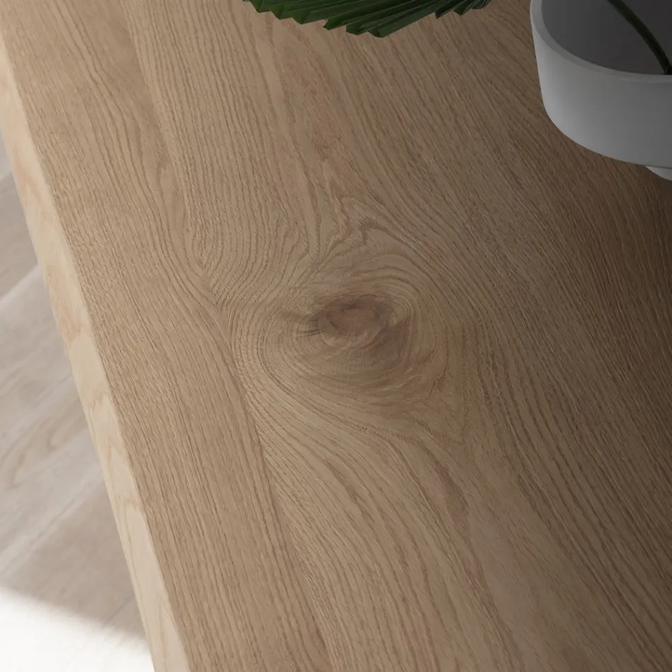 Vaste metalen keukentafel en houten blad Made in Italy - Bastiano Viadurini