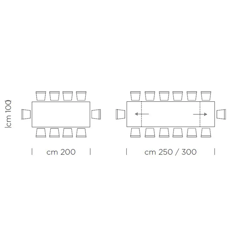 Fenix keukentafel Uitschuifbaar tot 300 cm Made in Italy - Grotta Viadurini