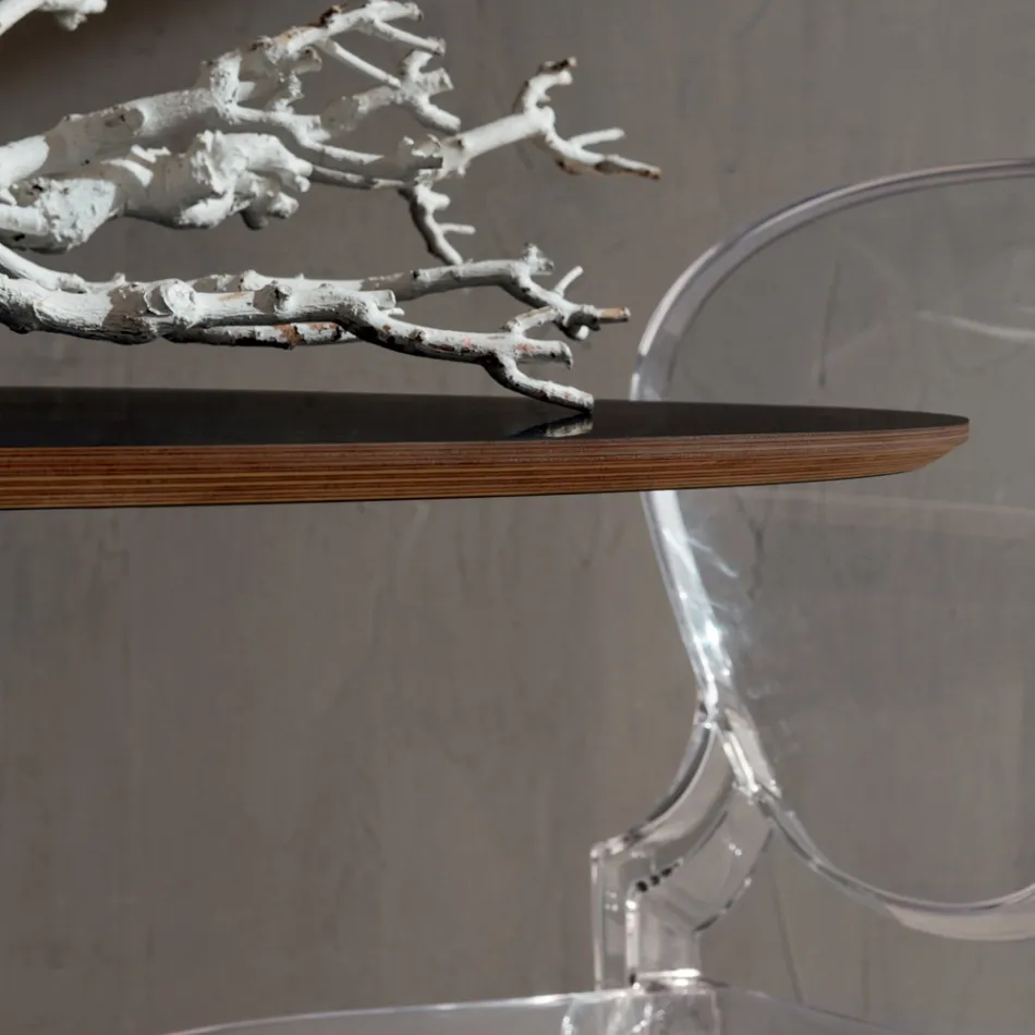 Keukentafel in Fenix en gelakt synthetisch marmer Made in Italy - Brontolo Viadurini