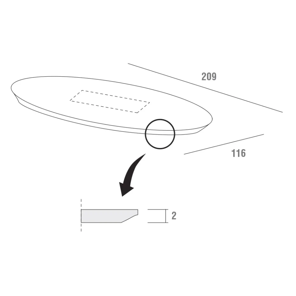 Keukentafel in Fenix en gelakt synthetisch marmer Made in Italy - Brontolo Viadurini
