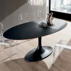 Keukentafel in Fenix en gelakt synthetisch marmer Made in Italy - Brontolo Viadurini