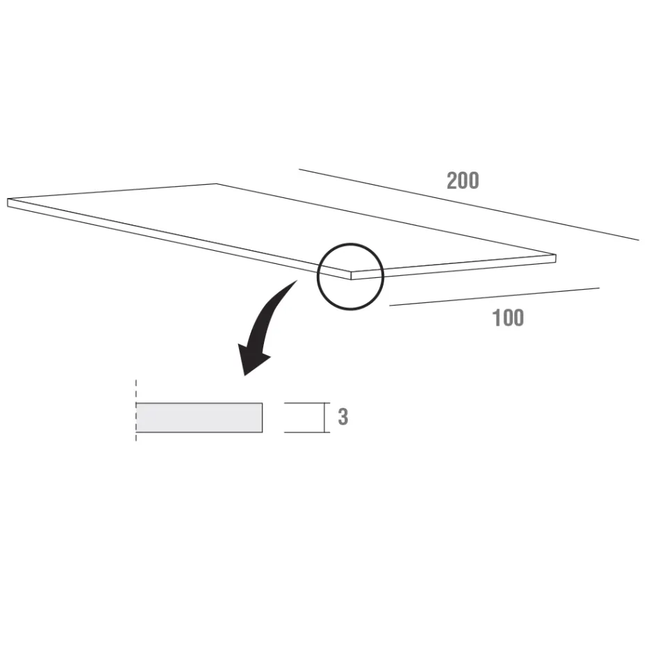 Keukentafel in Fenix en wit metaal van kwaliteit Made in Italy - Carlino Viadurini