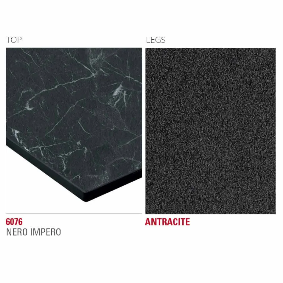 Hpl keukentafel met antraciet metalen onderstel Made in Italy - Aresto Viadurini