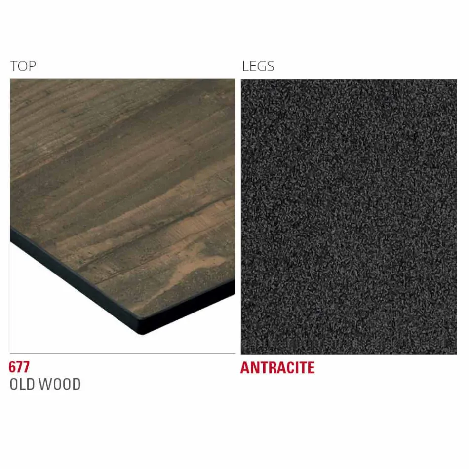 Hpl keukentafel met antraciet metalen onderstel Made in Italy - Aresto Viadurini