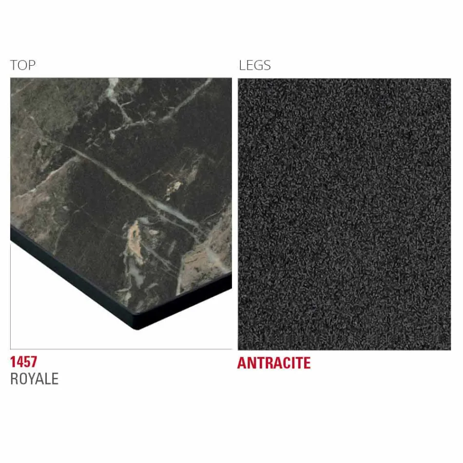 Hpl keukentafel met antraciet metalen onderstel Made in Italy - Aresto Viadurini