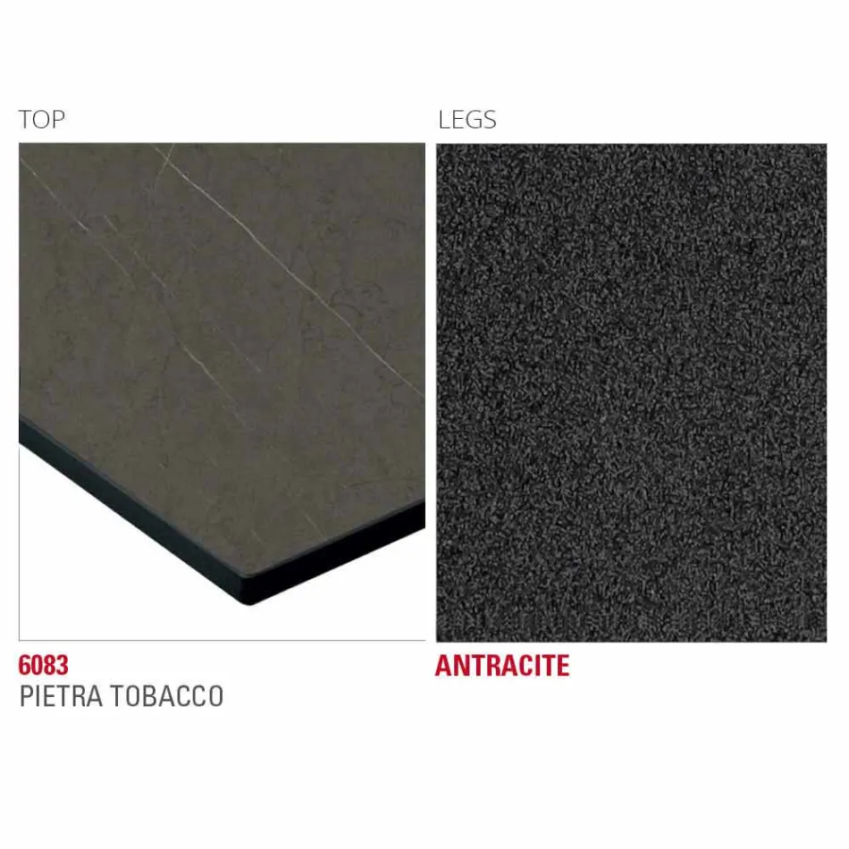 Hpl keukentafel met antraciet metalen onderstel Made in Italy - Aresto Viadurini