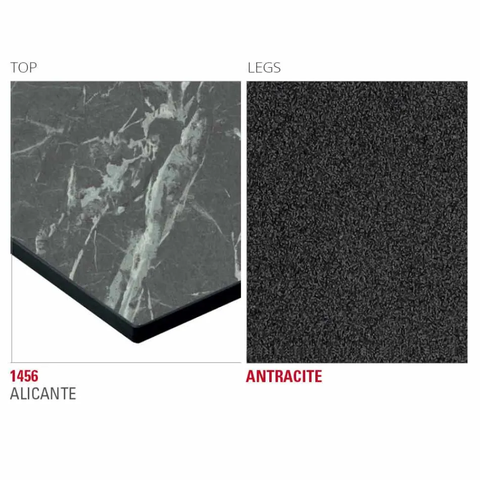 Hpl keukentafel met antraciet metalen onderstel Made in Italy - Aresto Viadurini