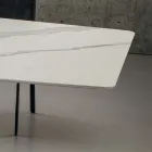 Keukentafel in Laminam met metalen structuur Made in Italy - Carlino Viadurini