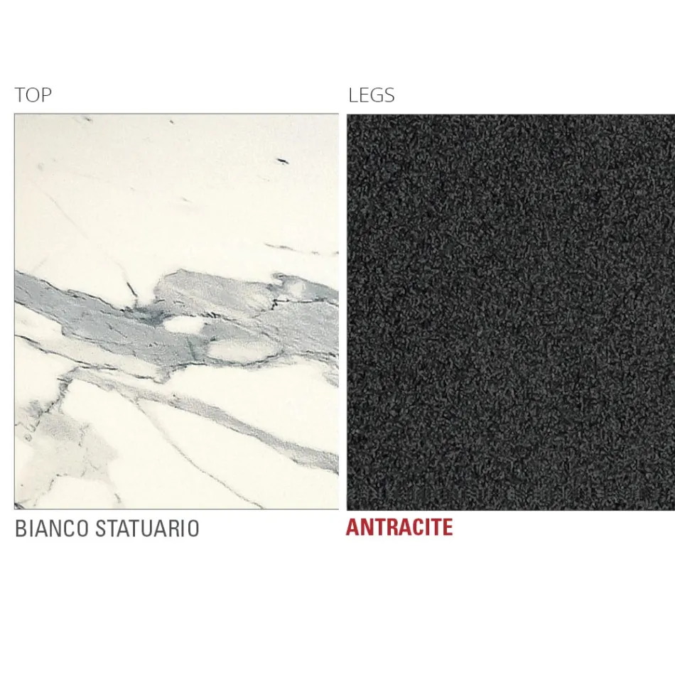 Keukentafel in Laminam met metalen structuur Made in Italy - Carlino Viadurini