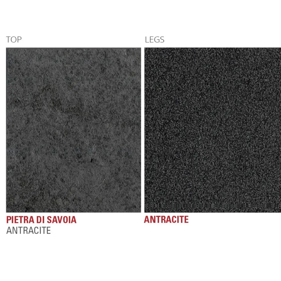 Keukentafel in Laminam met metalen structuur Made in Italy - Carlino Viadurini