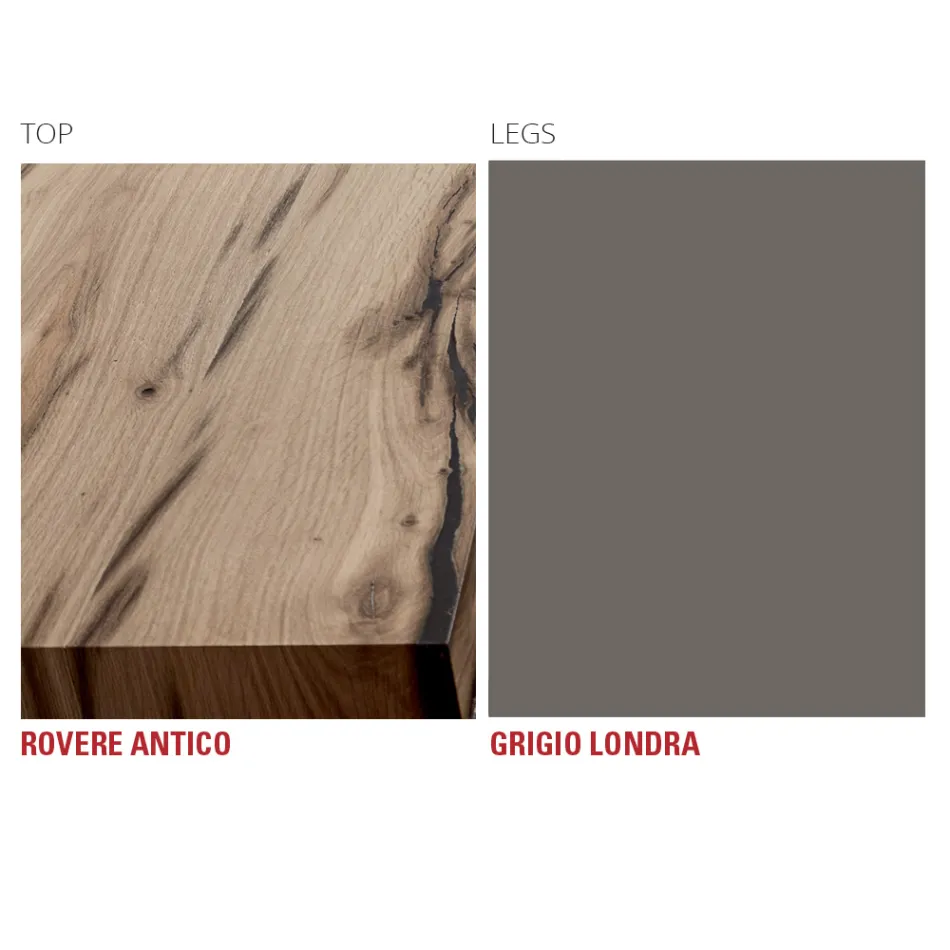 Keukentafel van hout en metaal, gemaakt in Italië, hoge kwaliteit - Dotto Viadurini