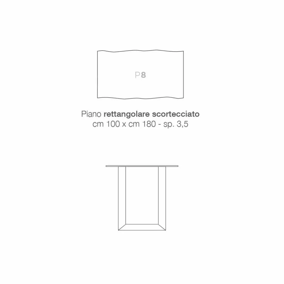 Keukentafel in massief hout en metaal gemaakt in Italië, Flora Viadurini