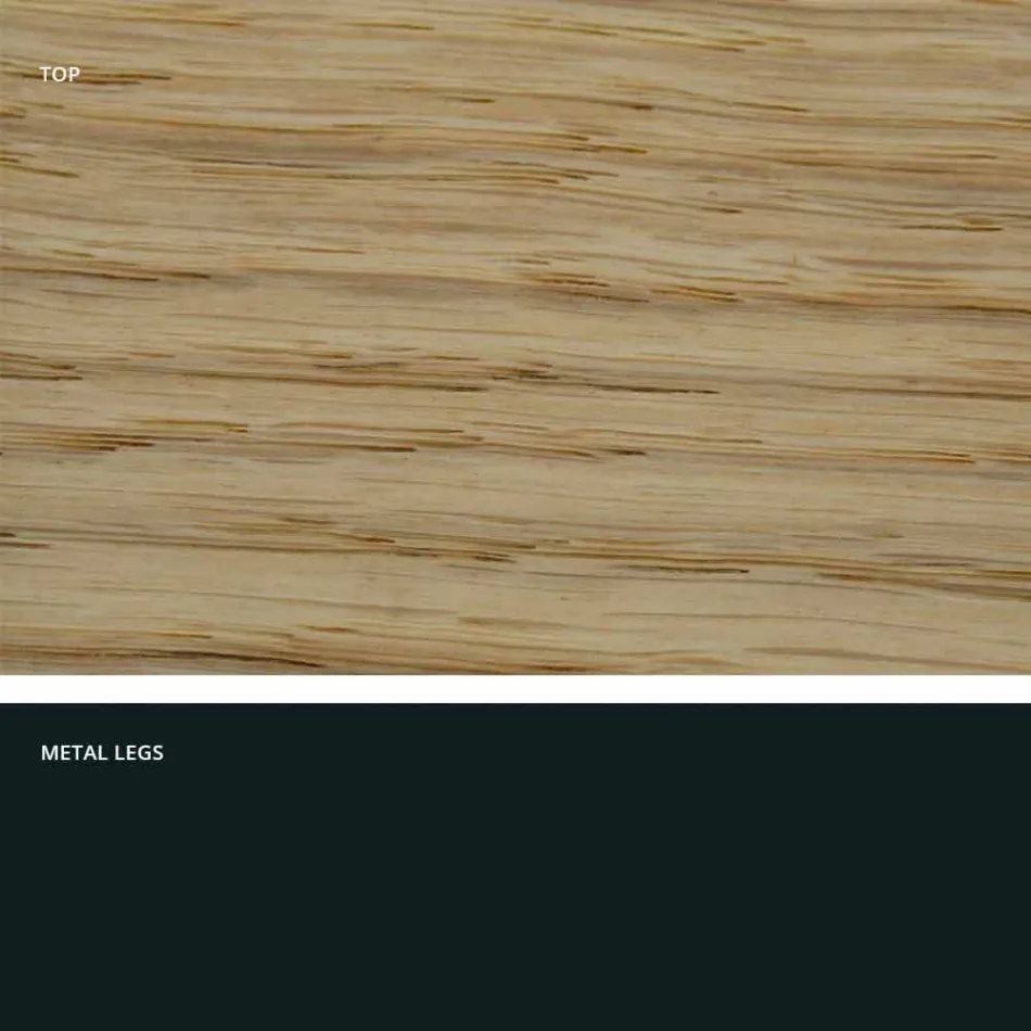 Keukentafel in massief hout en metaal gemaakt in Italië, Flora Viadurini