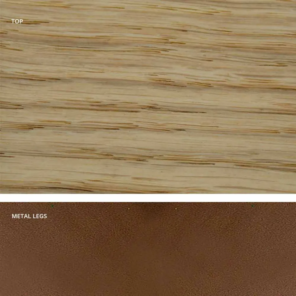 Keukentafel in massief hout en metaal gemaakt in Italië, Flora Viadurini